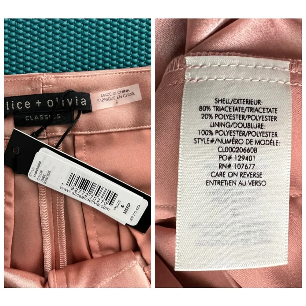 Alice + Olivia Conry Burnt Rose Pleated Shorts